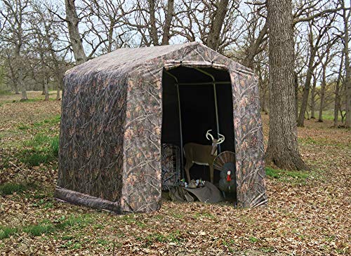 ShelterLogic 10 x 10 Shed-in-a-Box All Season Steel Round Roof Outdoor Storage Shed with Waterproof Cover, Grey S288