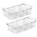 Orgneas Chest Freezer Organizer Bins, Capacity Expandable Deep Freezer Baskets Adjustable From 15.5" to 24.5" Metal Wire Storage with Removable Divider Sheets, 2Pcs