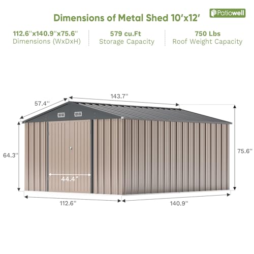 Patiowell 5x3 FT Outdoor Storage Shed with Sloping Roof and Lockable Door, Brown L4971