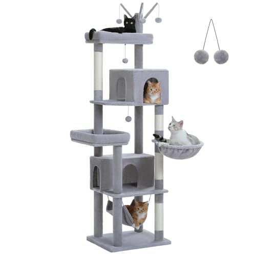 45-Inch Cat Tree with 2 Condos, Scratching Posts and Hammock F616