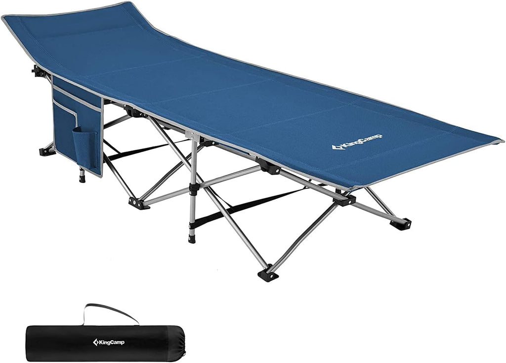 KingCamp Folding Camping Cot, Heavy Duty Design Holds Adults Portable and Ultra Lightweight Single Person Bed for Camp Office Indoor & Outdoor Use