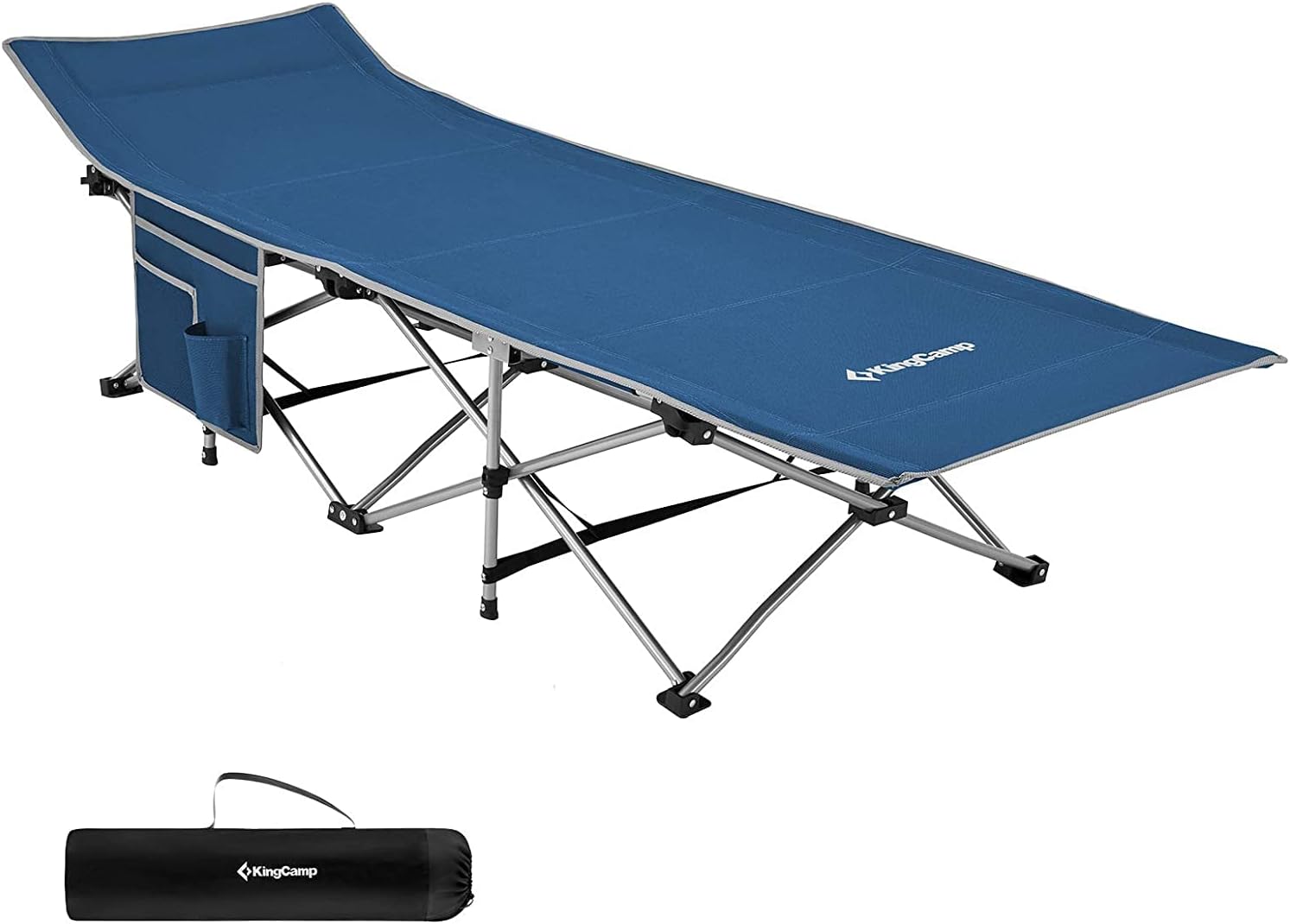 KingCamp Folding Camping Cot, Heavy Duty Design Holds Adults Portable and Ultra Lightweight Single Person Bed for Camp Office Indoor & Outdoor Use