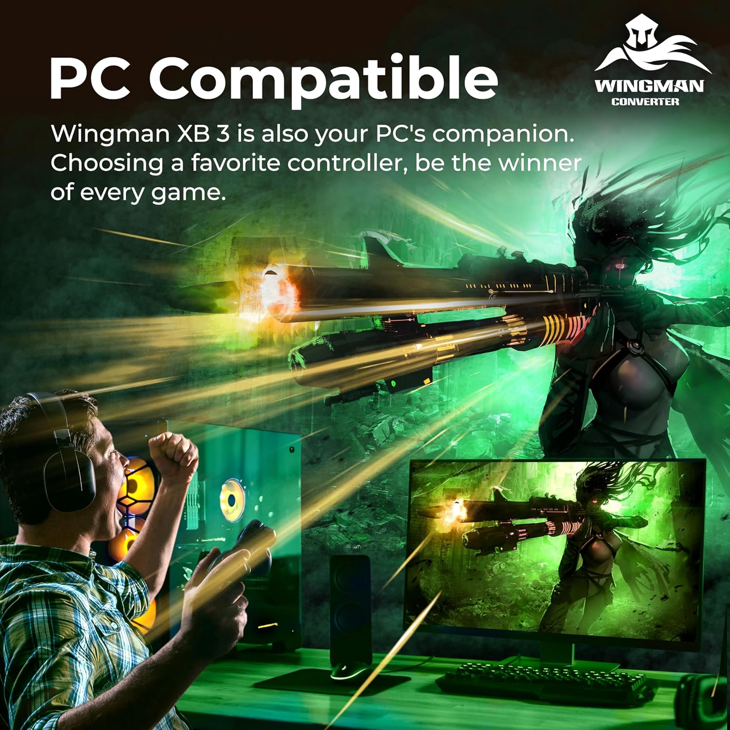 Brook Wingman XB 3 Converter Wireless Adapter for Xbox Series X/S, Xbox One, and PC T12048