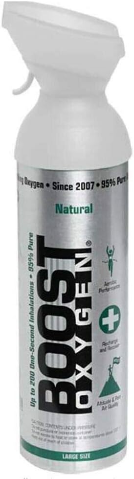 Boost Oxygen Natural Portable 5 Liter Pure Canned Oxygen Canister 4 Pack U428402