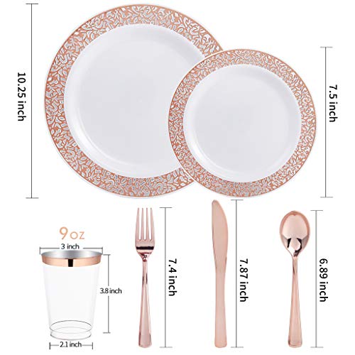 WELLIFE Silver Party Dinnerware Set for 50 Guests, Disposable A689948