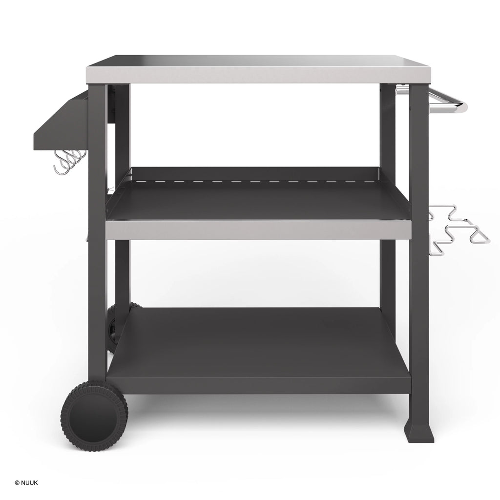 NUUK Three-Shelf Movable Outdoor Dining Cart Table, 20" x 32" NSF Stainless Steel P49791