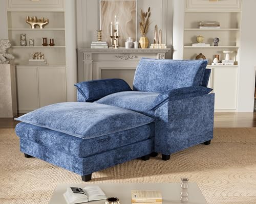 Homall 119" Modular Sectional Sofa with Reversible Ottoman, Light Grey V97154