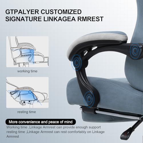 GTPLAYER Gaming Chair with Pocket Spring Cushion, Linkage Armrests and Footrest P648