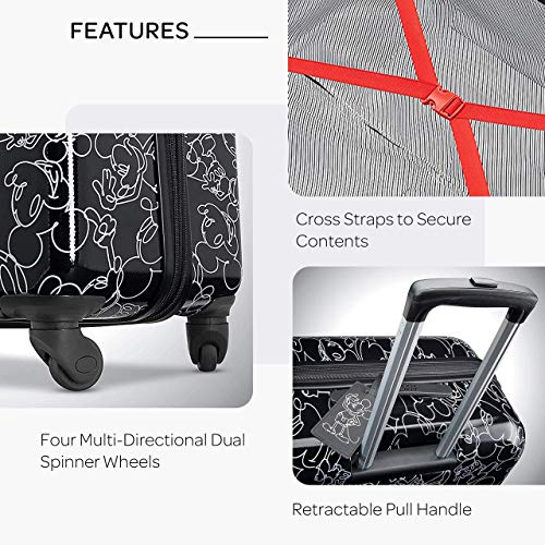 AMERICAN TOURISTER Disney Hardside Luggage with Spinner Wheels, Mickey Mouse, 2-Piece Set Y5819
