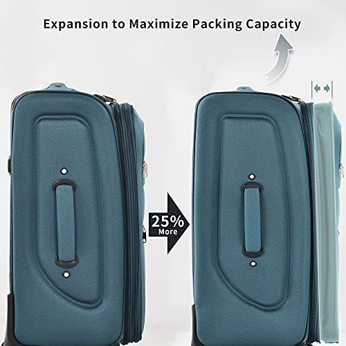 Merax Softside Luggage Set 3 Piece Expandable with Spinner Wheels TSA Lock O146