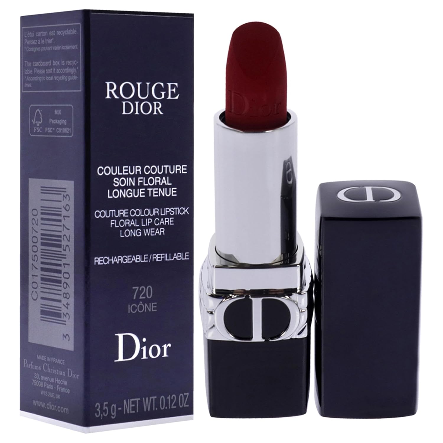 Christian Dior Rouge Dior Velvet Lipstick 720 Icone for Women G360
