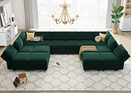 Belffin Oversized Modular Sectional Sofa with Double Chaises and Storage F17277