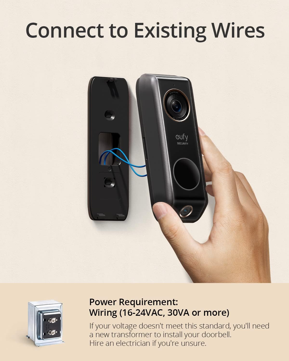 eufy Security Video Doorbell S330 Wired with Chime, Dual Cam, 2K HDR, Renewed M571