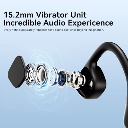 Bone Conduction Headphones Wireless Bluetooth 5.4 Open Ear Sports Headset with Mic, IPX6 Waterproof (Green) R3266