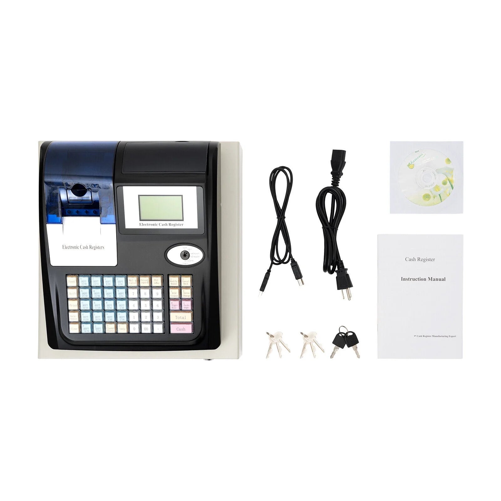 Electronic POS System Cash Register 48 Keys for Retail R449647