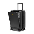 LEVEL8 Road Runner Pro Carry-On Luggage, 20” Lightweight PC Hardside Suitcase with Wheels, Spinner Trolley for Luggage with Front Compartment, Tsa Lock, Black