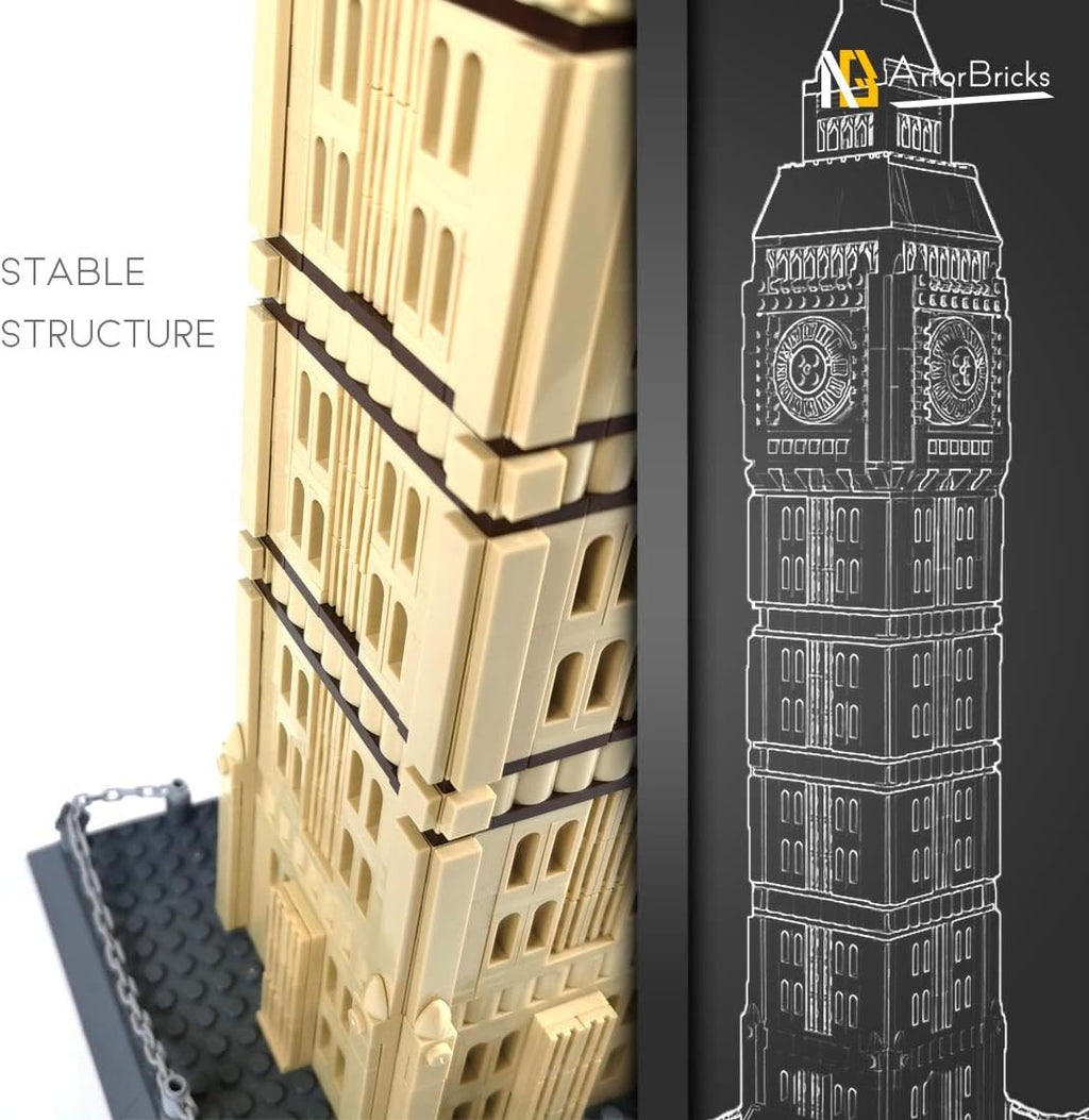ArtorBricks Architectural Big Ben Building Set Model Kit for Teens and Adults L466954
