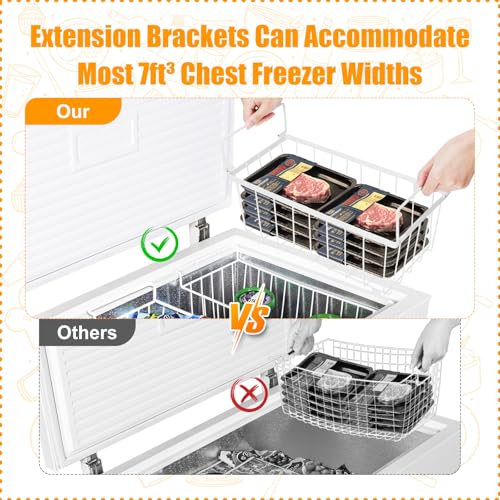 Freezer Organizer Bins, 6 Pack Stackable with Handles, Black S4912
