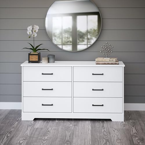 Prepac Rustic Ridge Farmhouse 6-Drawer Double Dresser, Brown X6434