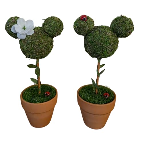 Minnie & Mickey Seasonal Topiary Set, 6 inch, Fall Decor N920