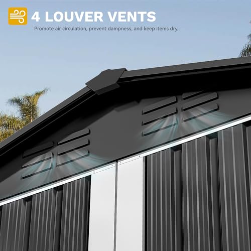 DWVO 6x4ft Metal Storage Shed for Outdoors, Dark Gray T6985
