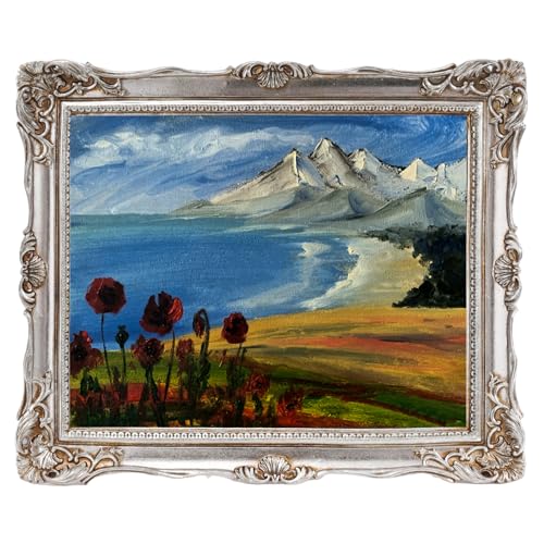 Vintage 8x10 Picture Frame with Glass Front, Antique Retro Photo Frame for Wall or Tabletop, Silver N745