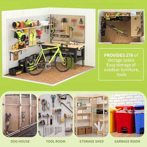 Metal Storage Shed 10x12 Outdoor Building with Lockable Doors T60989