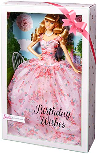 Barbie Collector Birthday Wishes Doll with Blonde Hair, 11.5-inch, Floral Gown G60572