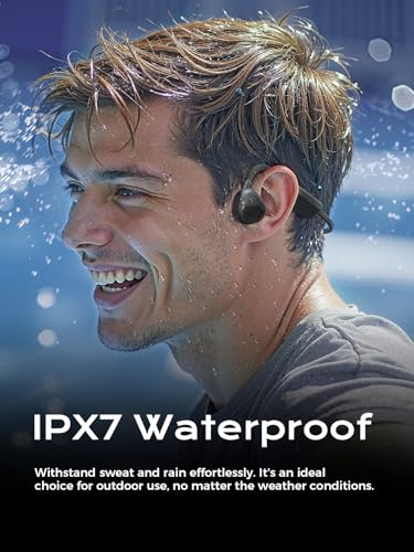 Bone Conduction Open Ear Headphones Bluetooth 5.3 with Mic, IPX7 Waterproof for Running K9764