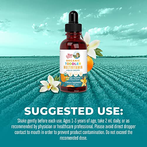 MaryRuth Organics Multivitamin & Multimineral with Iron for Toddlers, Liquid Drops, Ages 1-3, 2 Fl Oz O55990