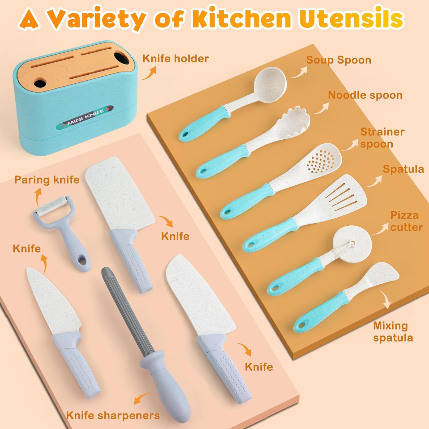 Pretend Play Kitchen Accessories Set, 44PCS Kids Cookware Toys with Gas Stove Sound & Light Z90914