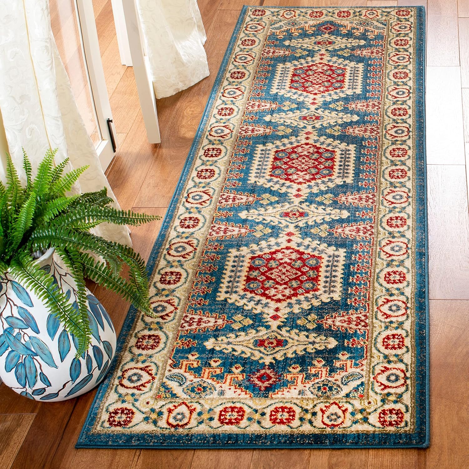 SAFAVIEH Kashan Collection Area Rug - 8' x 10', Red & Ivory C723