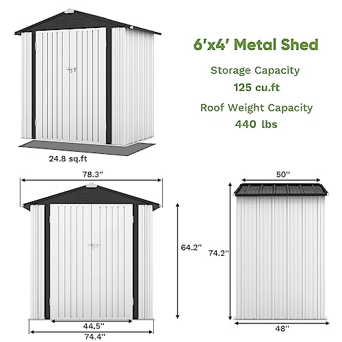 Patiowell 5x3 FT Outdoor Storage Shed with Sloping Roof and Lockable Door, Brown L4971