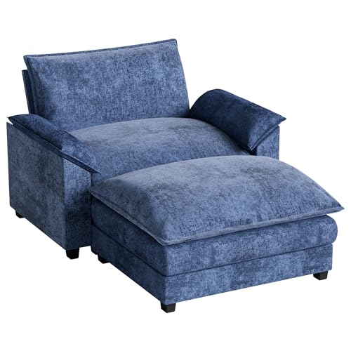 Homall 119" Modular Sectional Sofa with Reversible Ottoman, Light Grey V97154