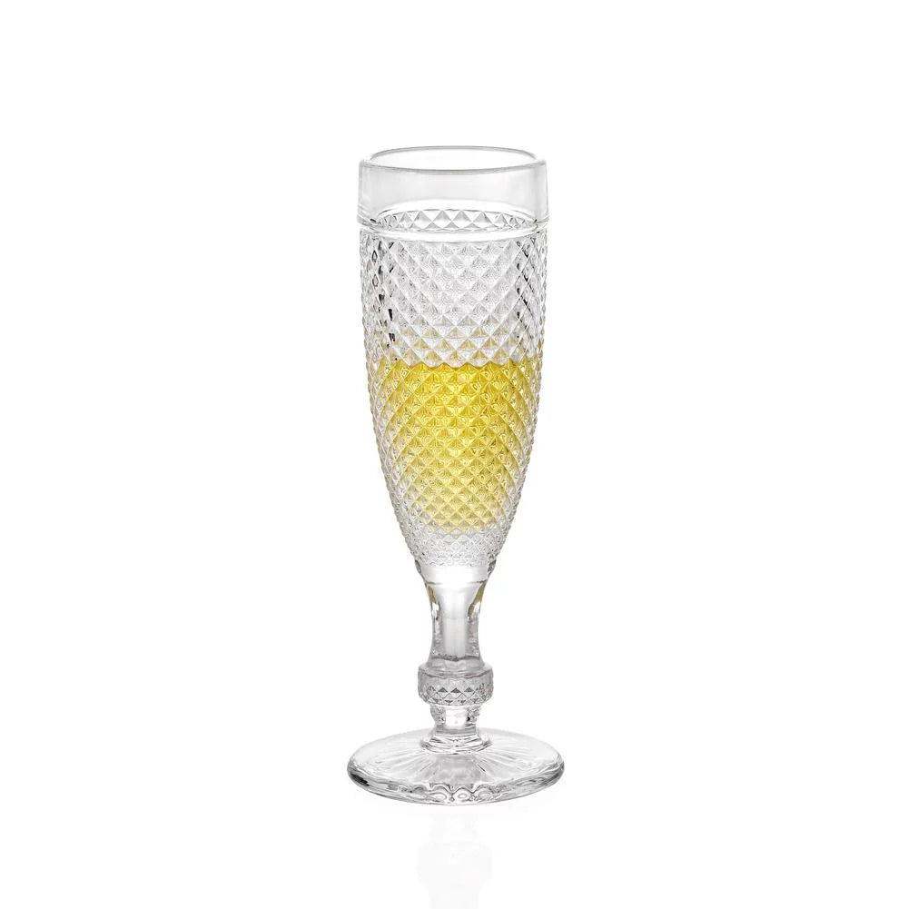 Chroma Clear Champagne Flutes Glass 5.1 oz Set of 6 O2427