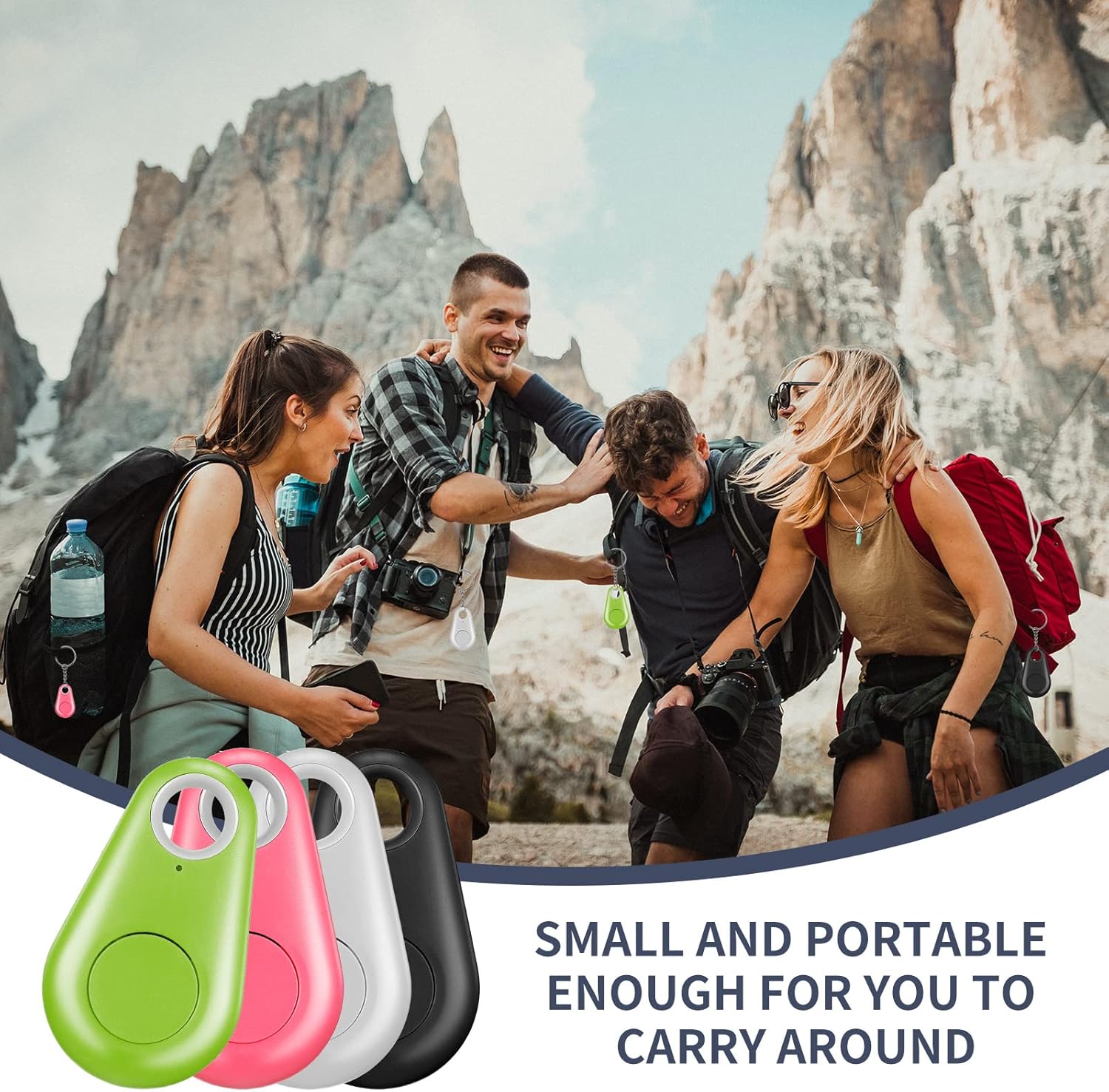 Smart GPS Tracker 4 Pack Water Droplet Shape Wireless Key Finder Locator Z232252