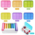7 Piece Set Pill Organizer 6 Times a Day, Weekly Daily Travel Medicine Organizer Portable 7 Day 42 Compartments Pill Box with Moisture-Proof Pill Case Travel Pill Container for Vitamins,Supplements