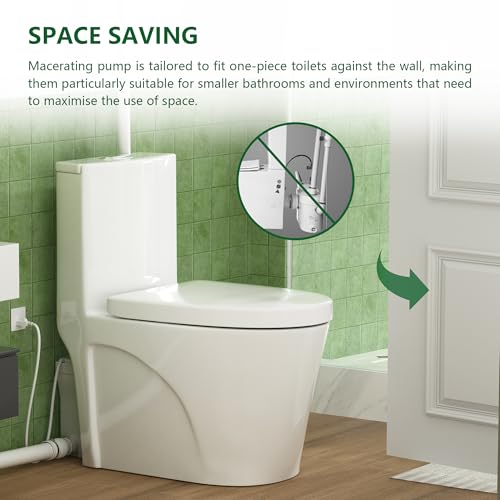 SUPERFLO Macerating Toilet System with Pump & One Piece Toilet Bowl, 600W G834770