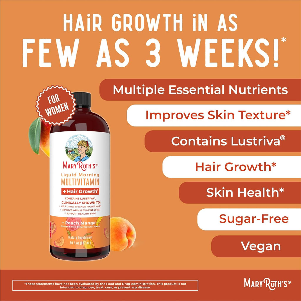 MaryRuth’s Nighttime Multimineral & Multivitamin Liquid with Hair Growth, Sugar-Free, Vegan J73444