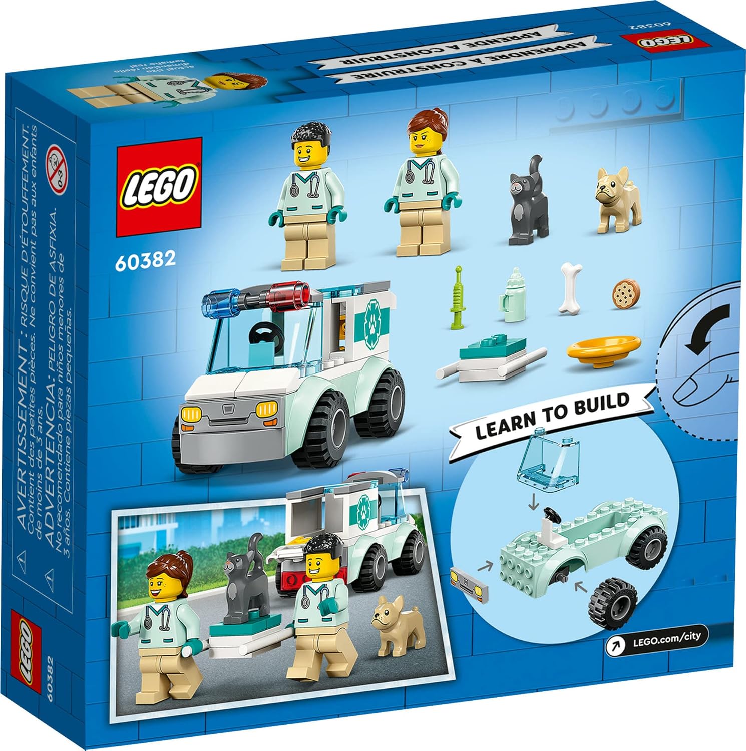 LEGO City Vet Van Rescue 60382 Toy Animal Ambulance Playset for Kids 4+ N253007