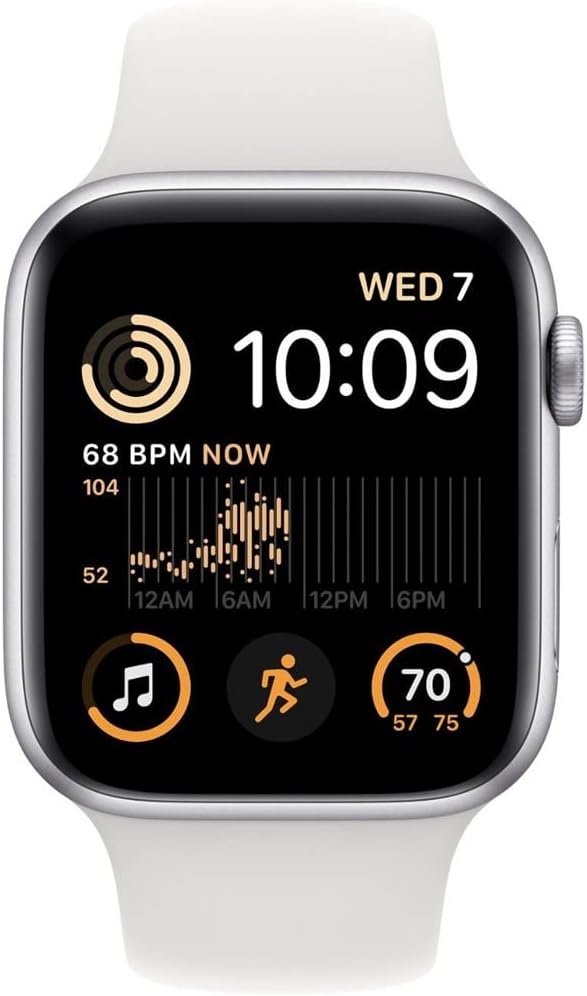 Apple Watch SE (2nd Gen) GPS + Cellular 40mm Silver Aluminum Case with White Sport Band (Renewed) U25903