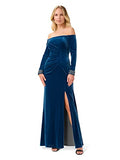 Adrianna Papell Women's Velvet Off The Shoulder Gown