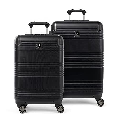 Travelpro Roundtrip Hardside Expandable Luggage, TSA Lock, 8 Spinner Wheels, Hard Shell Polycarbonate Suitcase, Silver, 2-Piece Set (21/25)