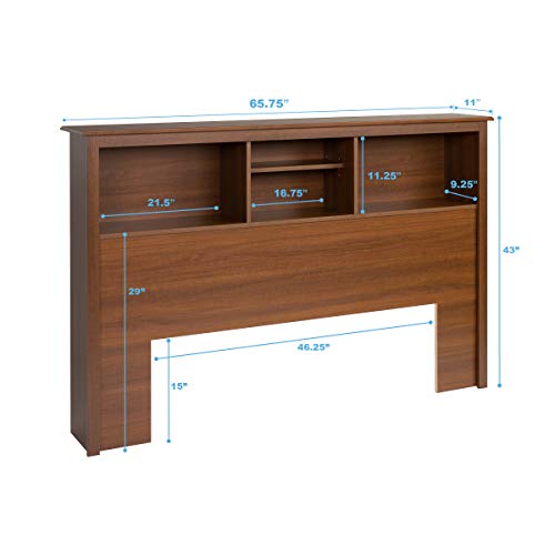 Prepac King Bookcase Headboard, Black A905