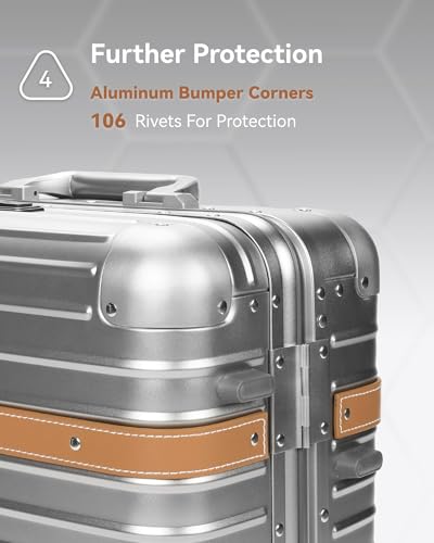 LUGGEX All Aluminum Carry On Luggage with TSA Lock, 20 Inch E1229