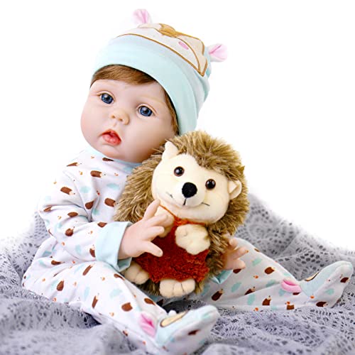 Aori Reborn Baby Dolls Boy 22 Inch Realistic Newborn Doll with Teddy Toy Q5061