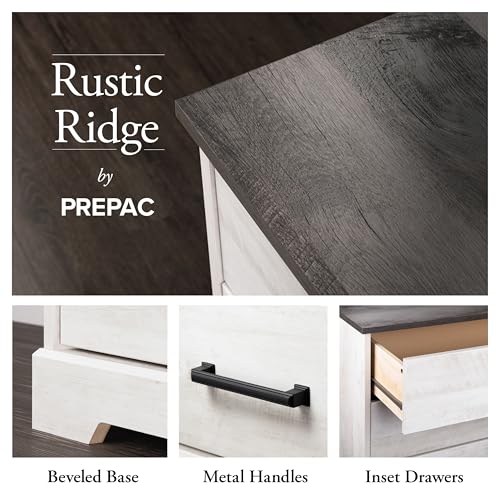 Prepac Rustic Ridge Farmhouse 6-Drawer Double Dresser, Brown X6434