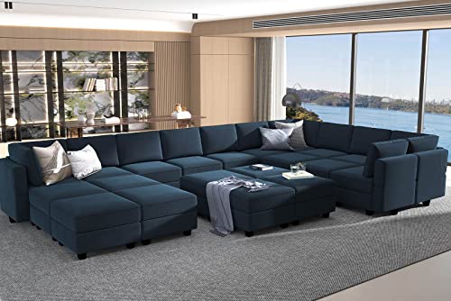 Belffin Oversized Modular Sectional Sofa with Double Chaises and Storage F17277