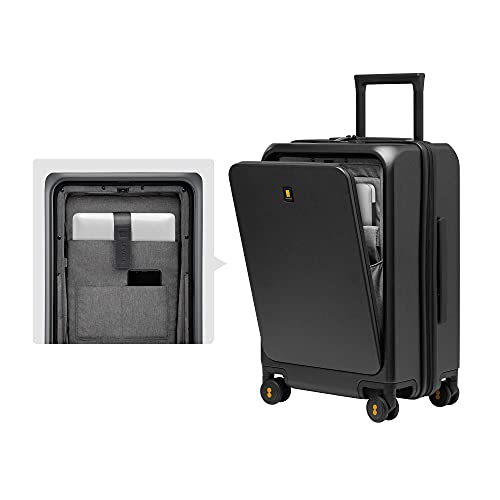 LEVEL8 Road Runner Pro Carry-On Luggage 20" Hardside Spinner with TSA Lock, Black R102256