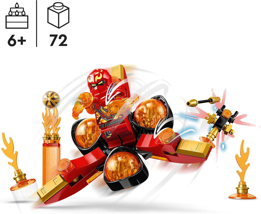 LEGO NINJAGO Kai’s Dragon Power Spinjitzu Flip 71777 Red Ninja Toy Building Set with Kai Minifigure H32713